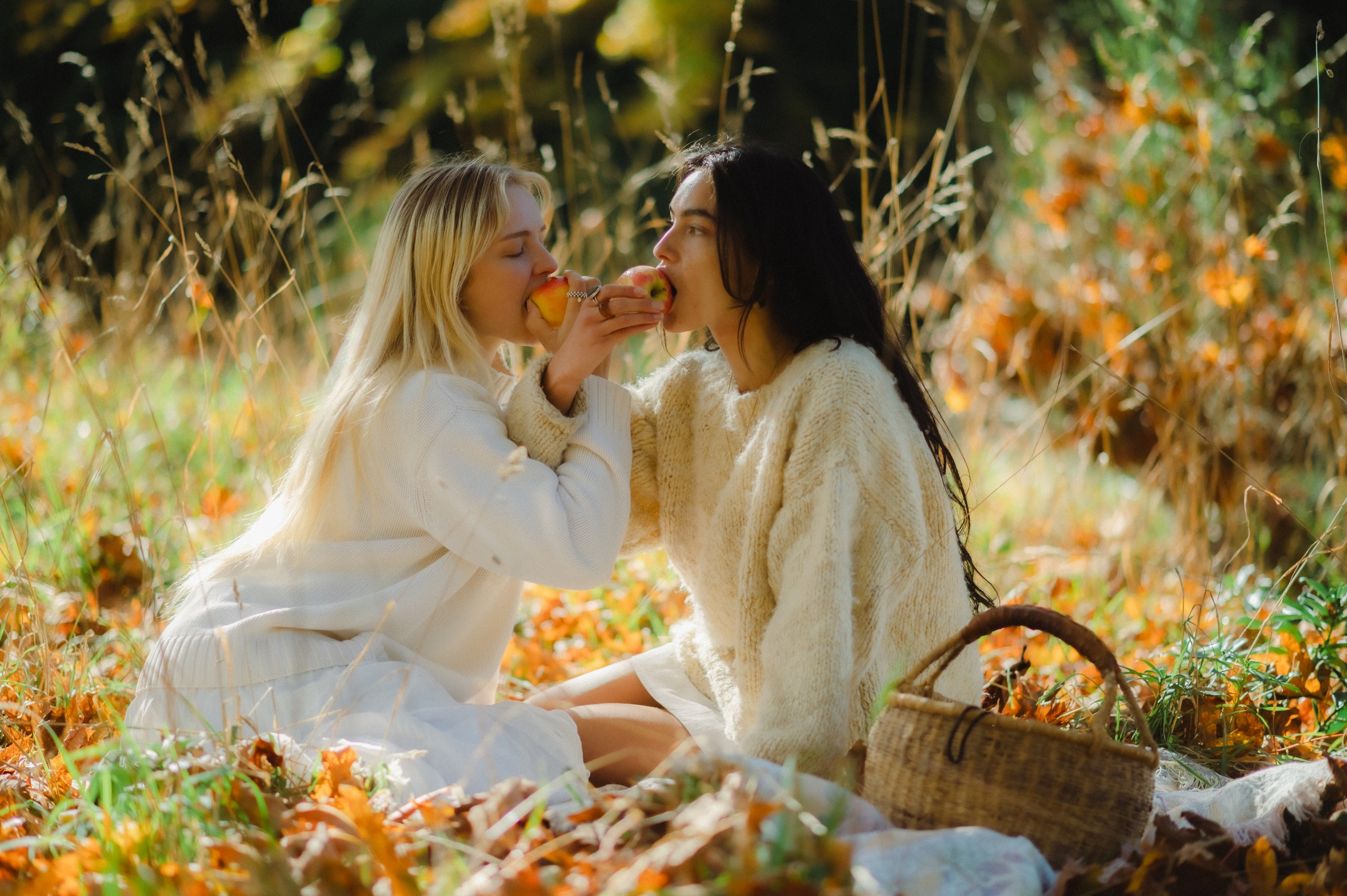 Pique-nique doré au verger